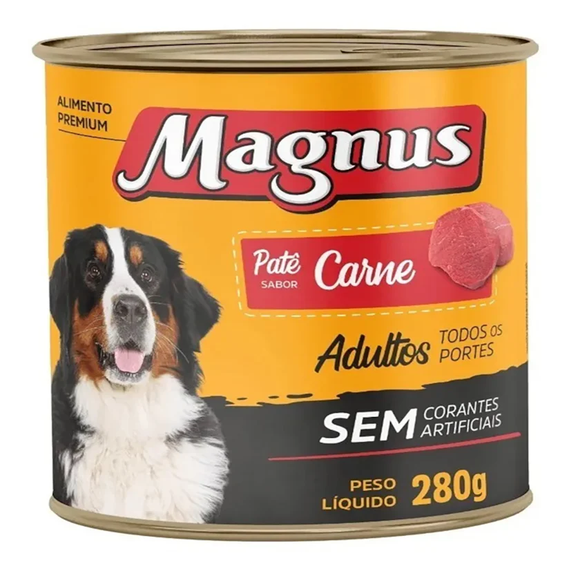 Patê Cães Magnus Adulto Carne Lata 280g