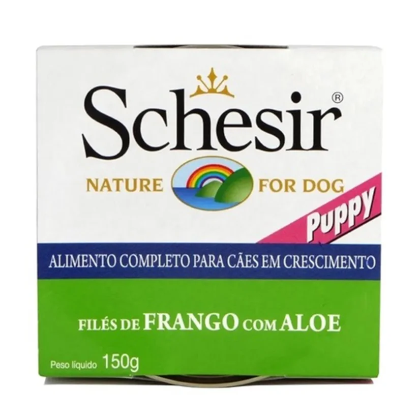 Ração Úmida Schesir Sachê Cães Filhotes Frango com Aloe 150g