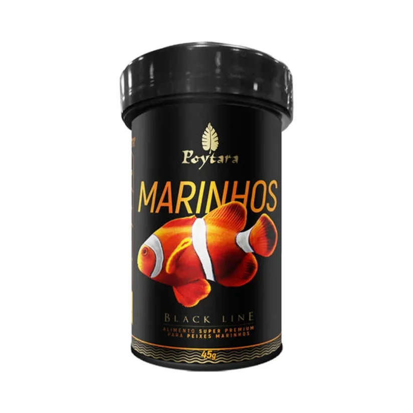 Ração Para Peixes Poytara Marinhos Black Line P 45g