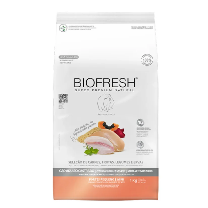 Ração Biofresh Cães Adultos Castrados Pequenas e Mini 10,1kg
