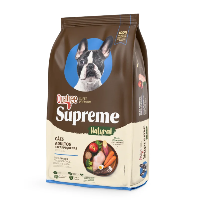 Ração Quatree Supreme Cães Adultos Raças Pequenas Frango e Batata Doce - 1kg