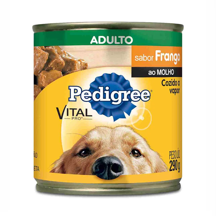 Ração Úmida Pedigree Cães Adultos Frango ao Molho Lata 290g