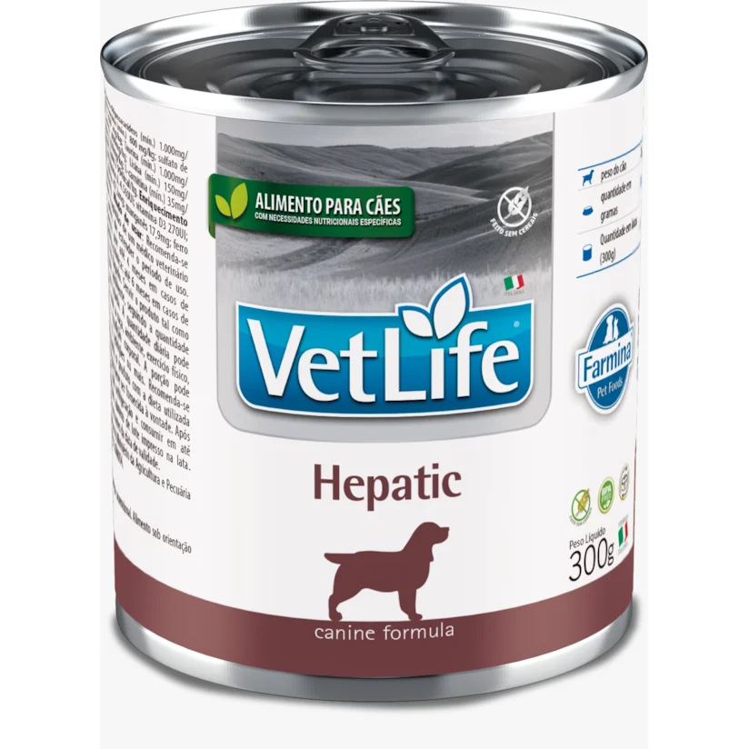 Ração Úmida Vet Life Cães Adultos Hepatic Lata 300gr