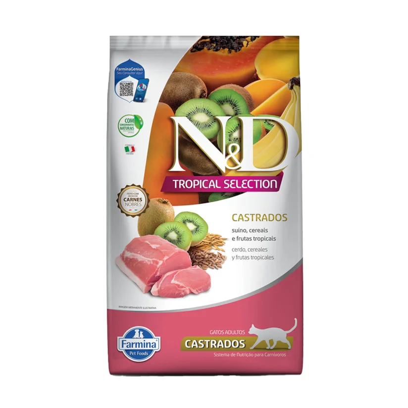 Ração ND Tropical Selection para Gatos Castrados Suino 400g