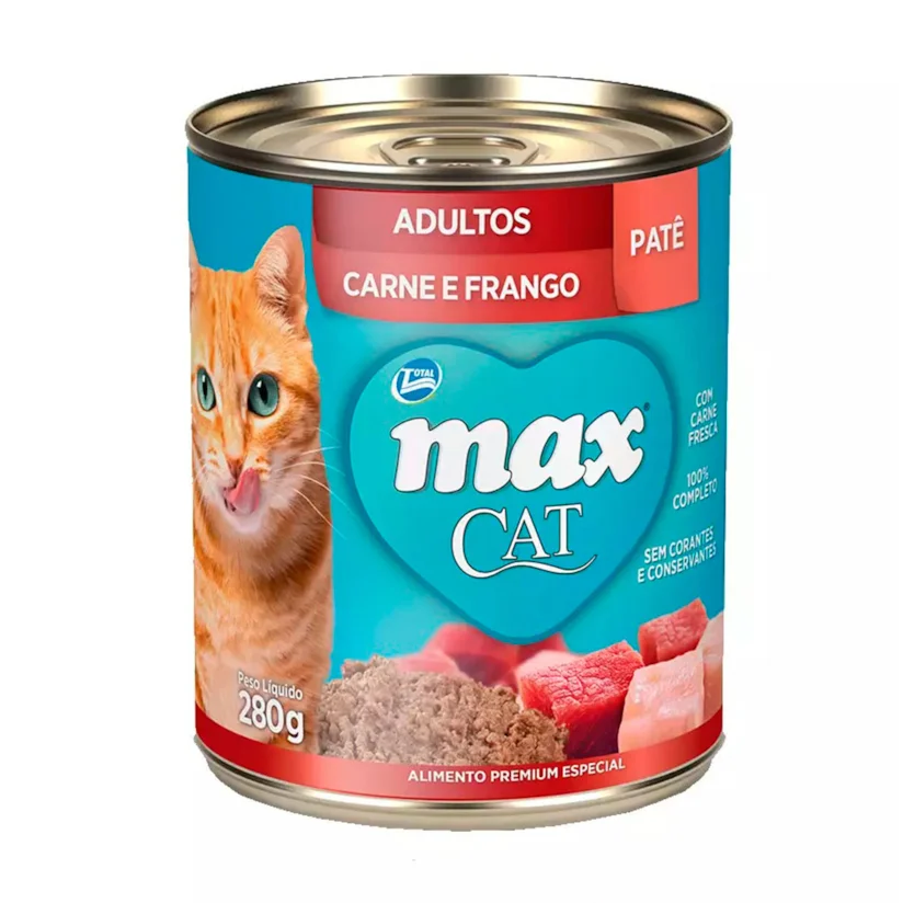 Ração Úmida Total Max Lata Gatos Ad. Carne/Fgo 280g