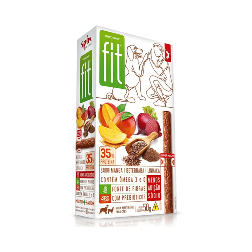 Stick Para Cães Fit Spin Pet Sabor Manga, Beterraba e Linhaça 50g