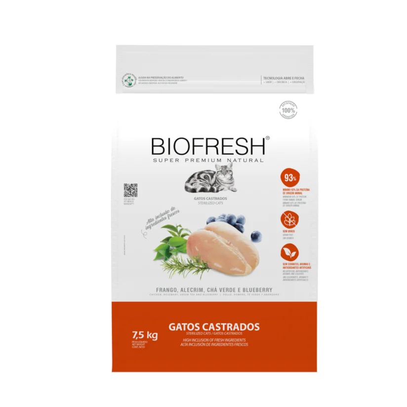 Ração Biofresh Para Gatos Castrados Frango 7,5kg