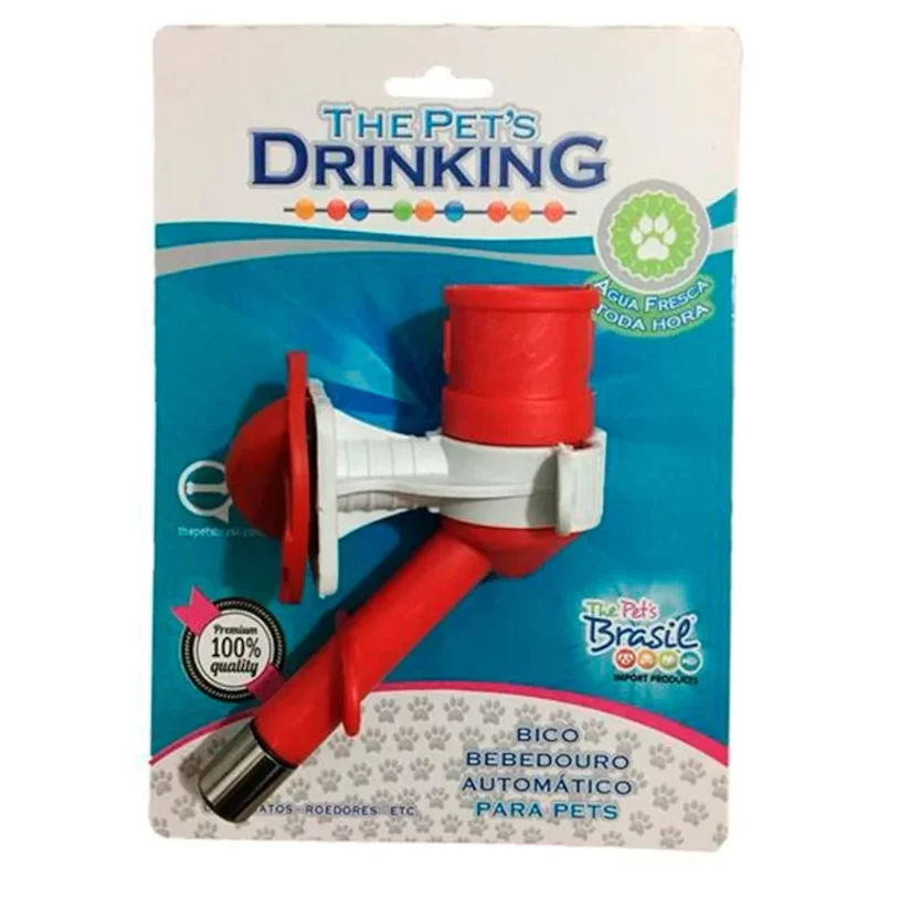 Bico De Bebedouro Automático para Pets The Pets Brasil Vermelho