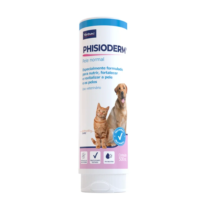 Shampoo Virbac Phisioderm Pele Normal para Cães e Gatos 500ml
