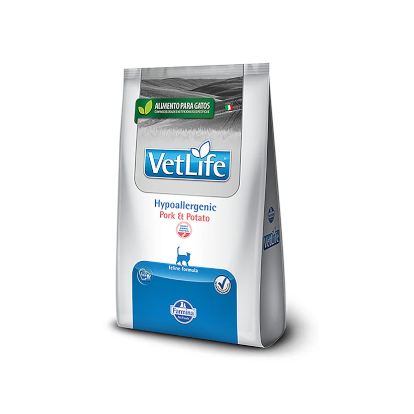 Ração Vet Life Gatos Hypoallergenic Porco e Batata 400g