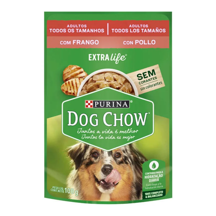 Ração Úmida Nestle Purina Dog Chow Adultos Frango Sachê 100g
