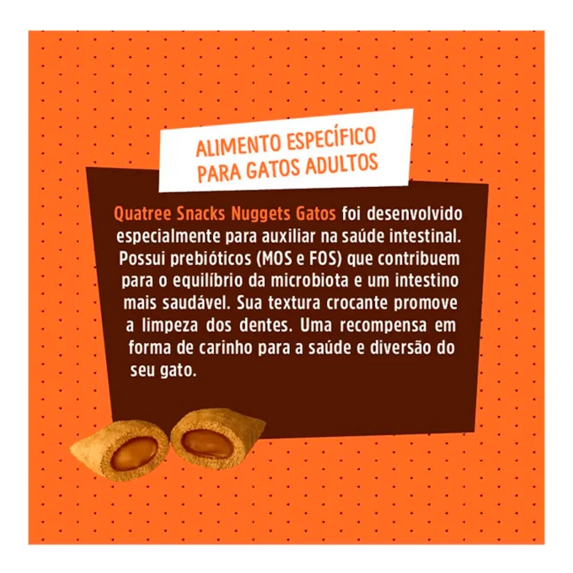 Snacks Quatree Nuggets Gatos Saude Intestinal 60g