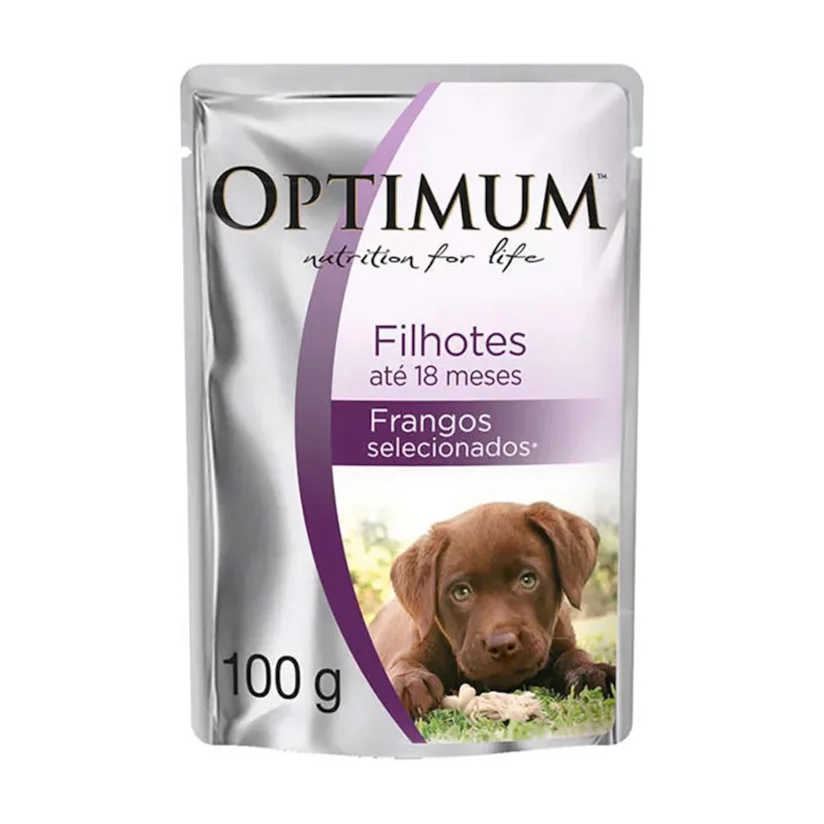 Ração Úmida Optimum Cães Filhotes Frango Sachê 100gr