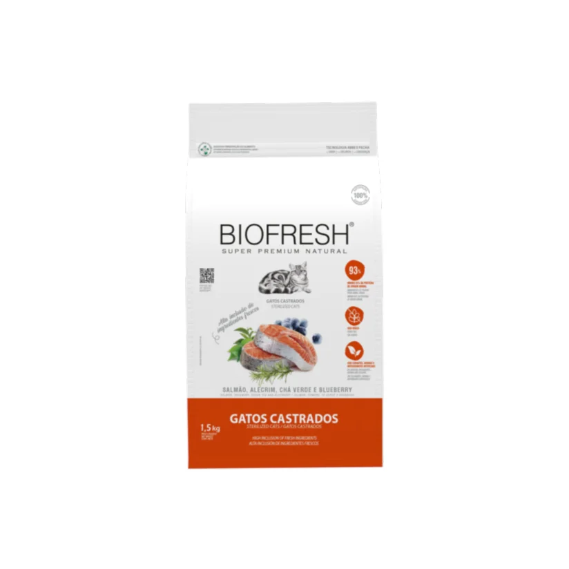 Ração Biofresh Gatos Castrados Salmão 1,5kg