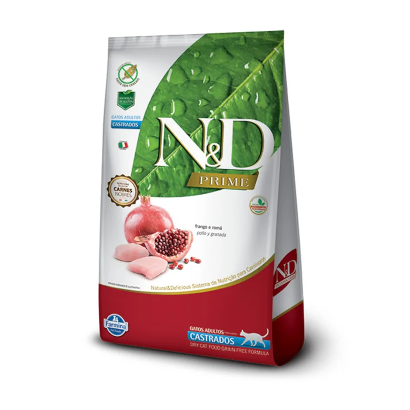 Ração N&D Prime Gatos Adultos Castrados Frango 7,5kg