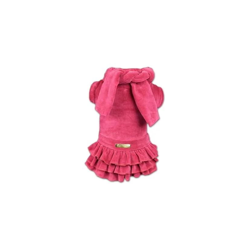 Vestido com Cachecol Agridoce Cães Rosa