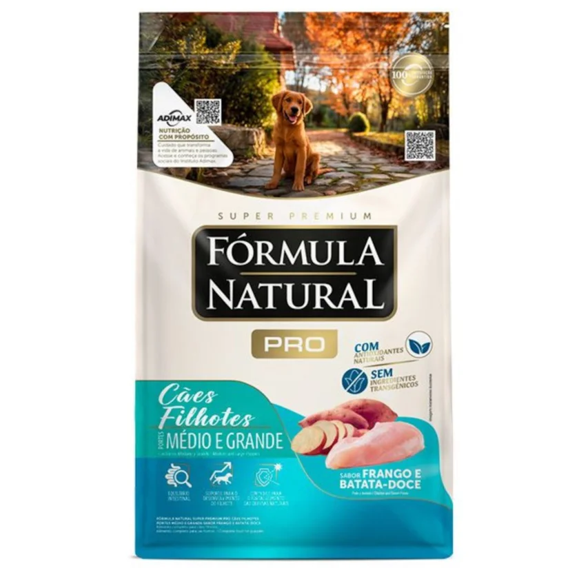 Ração Fórmula Natural Pro Cães Filhotes Raças Médias e Grandes Sabor Frango e Batata Doce 15kg