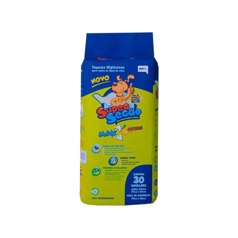 Tapete Higiênico Petix Super Secão Max Citrus Cães 30 Unidades