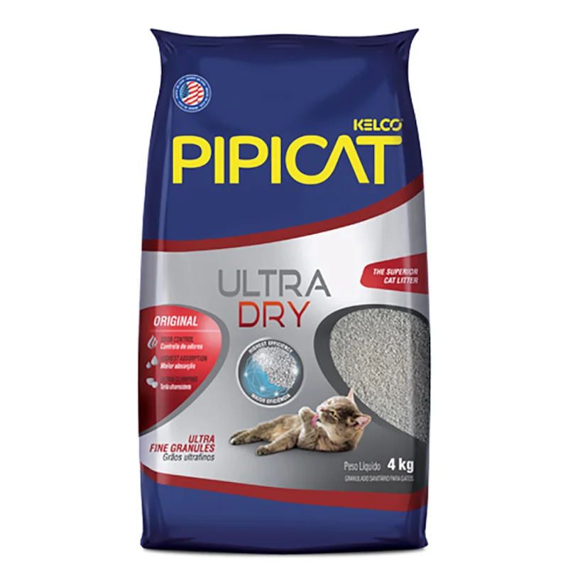 Areia Higiênica Pipicat Ultra Dry 4kg
