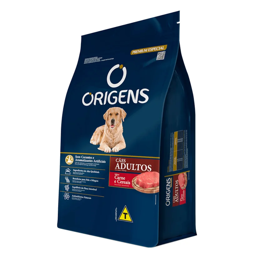 Ração Origens Cães Adultos Carne e Cereais 15kg