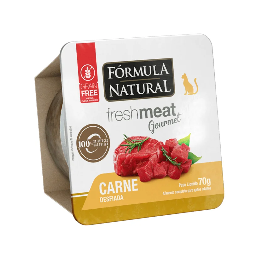 Ração Úmida Fórmula Natural Fresh Meat Gourmet Patê Gatos Carne 70g