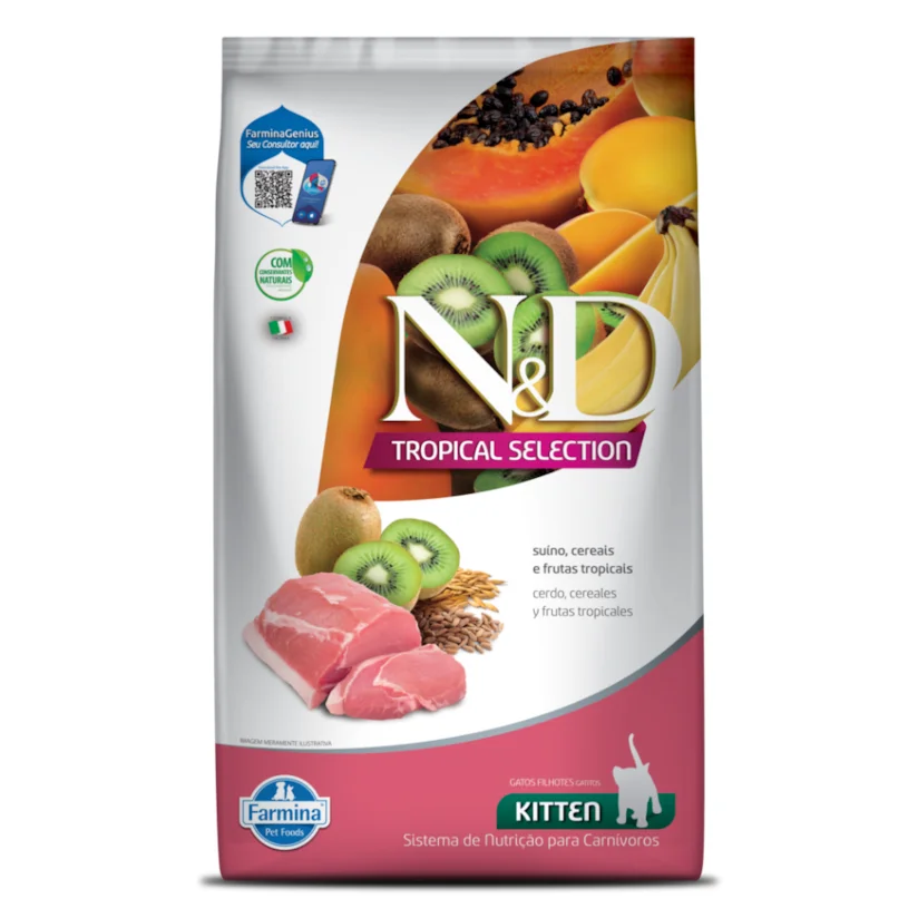 Ração ND Tropical Selection Gatos Kitten Suíno 7kg