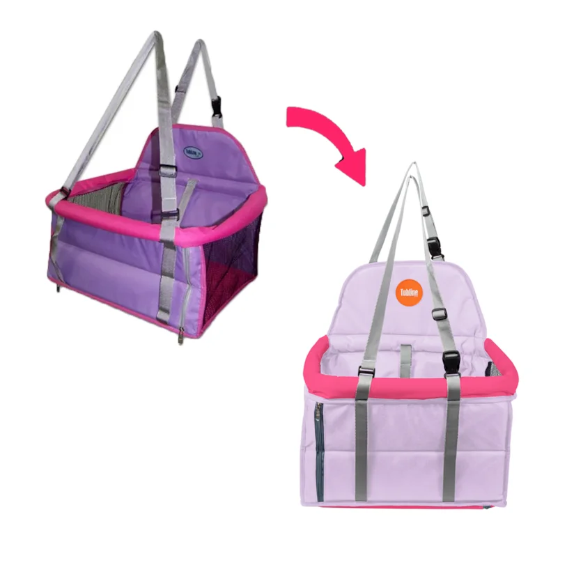 Assento Tubline Transpet Cães e Gatos Rosa Com Lilás