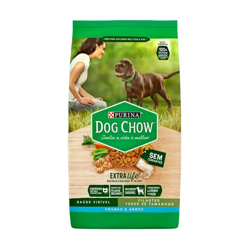 Ração Nestle Purina Dog Chow Extra Life Filhotes Frango e Arroz 15kg