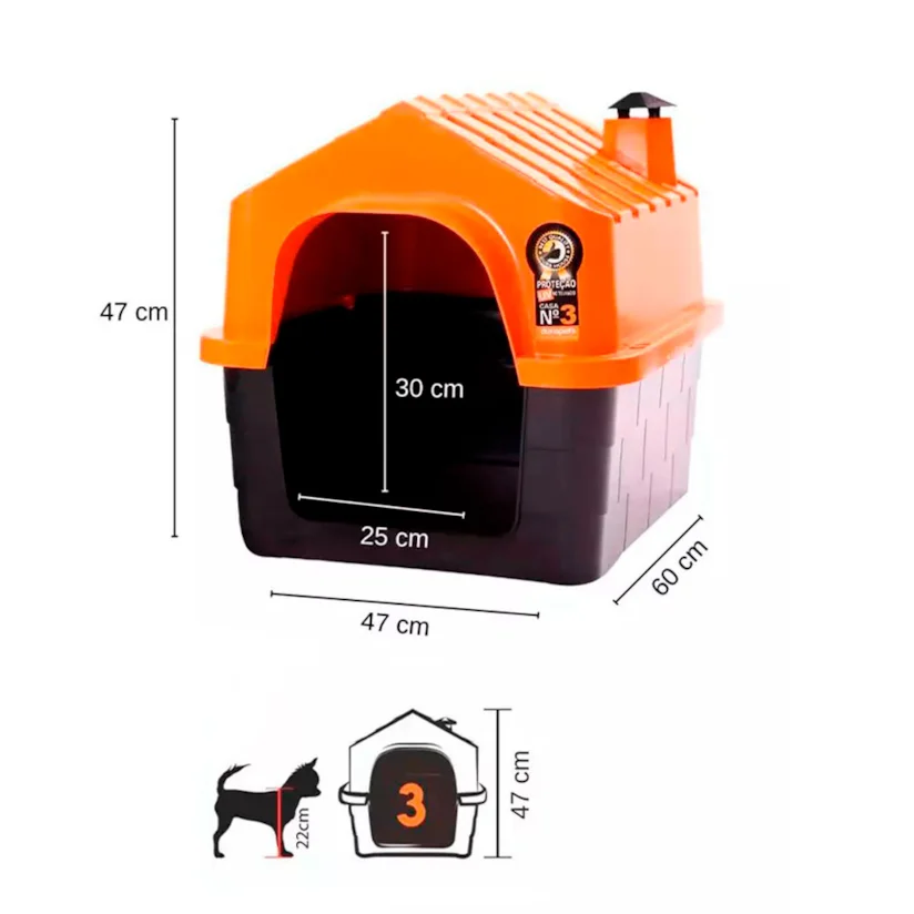 Casa Durapets Plástica Durahouse Laranja N3