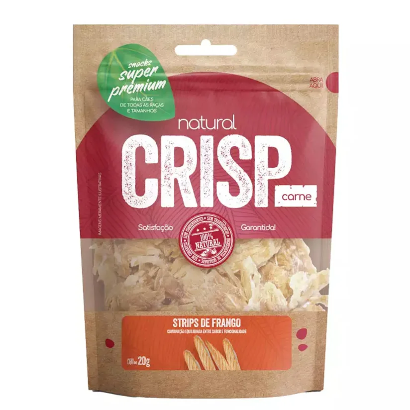 Petisco Natural Crisp Strips de Frango 20g