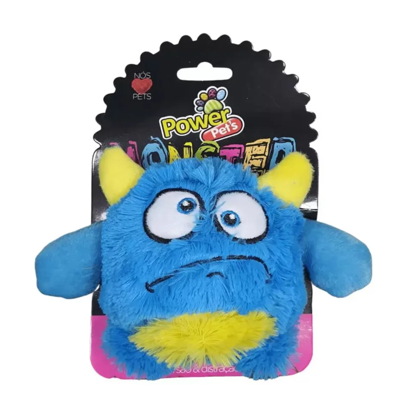 Brinquedo Cães The Pets Pelúcia Moster Médio Azul 10cm