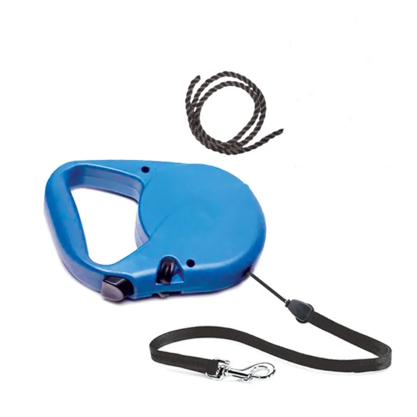 Guia Retrátil Azul Chalesco Para Cães Até 15kg