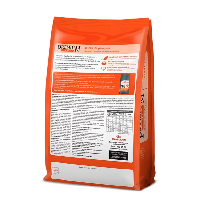 Ração Royal Canin Gatos Premium Cat Beleza Da Pelagem 10,1kg