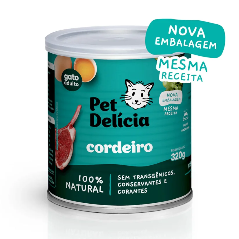 Ração Úmida Pet Delícia Gatos Cordeiro 320g