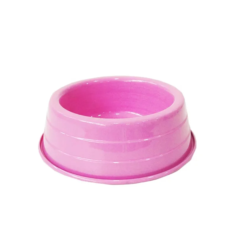 Comedouro Cães Dog Head Alumínio Leve Colorido Rosa Médio 1800ml