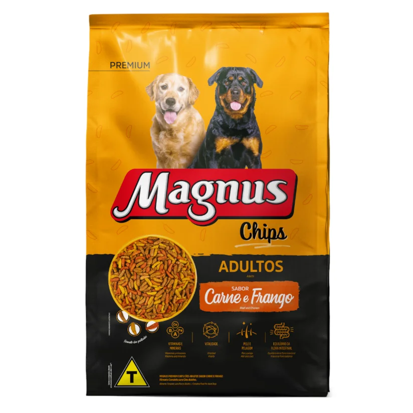 Ração Magnus Chips Cães Adultos Carne/Frango 20kg