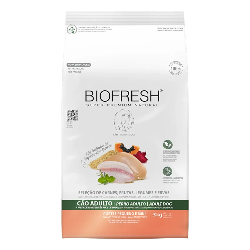 Ração Biofresh Cães Adultos Raças Pequenas e Mini 3kg
