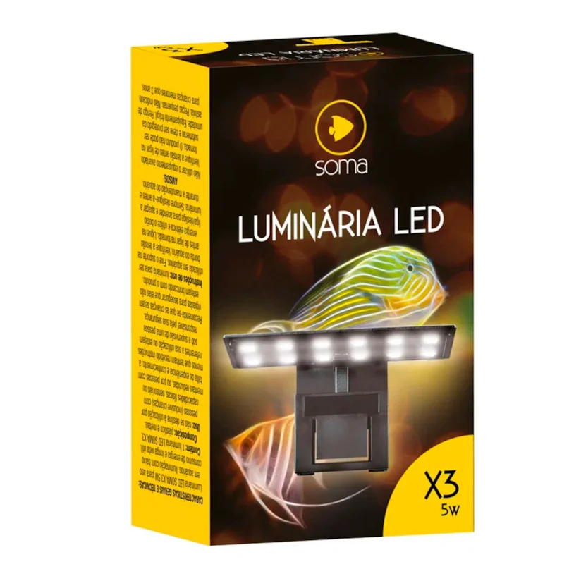Luminária de LED Soma Preta X3 5W Branco e Azul 110v