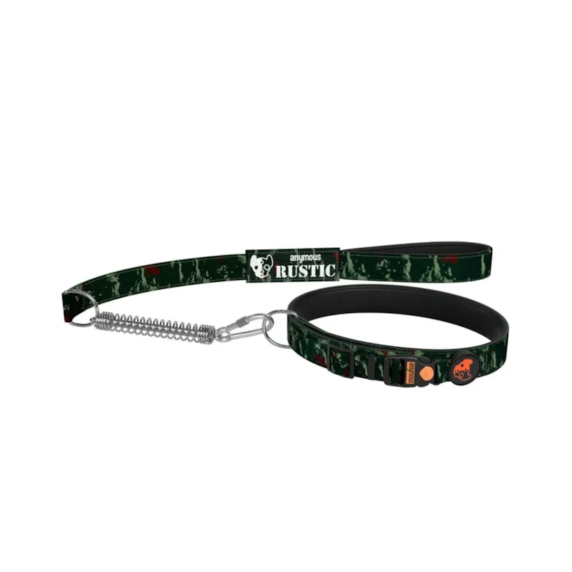 Coleira com Guia para Cães Anymous Rustic Camuflado Tam. P
