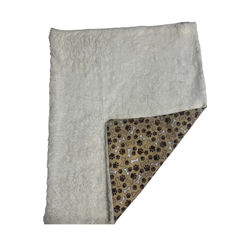 Manta Soft para Cães e Gatos Ossinho Marrom Lã Sherpa Ovelha CamaPet