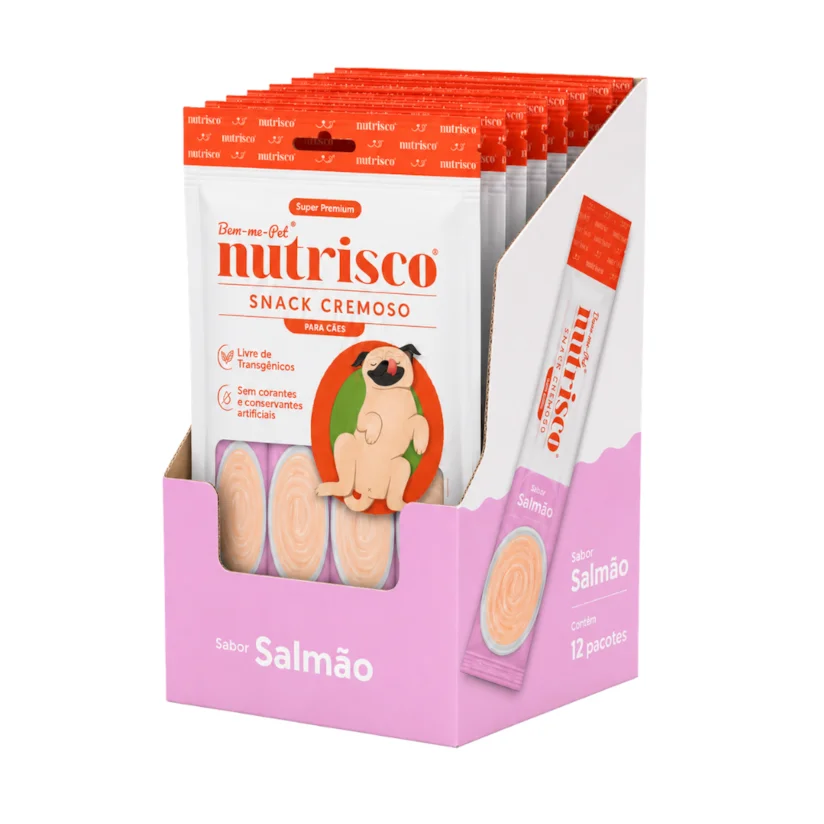 Snack Cremoso para Cães Nutrisco Salmão Caixa com 48 Sachês