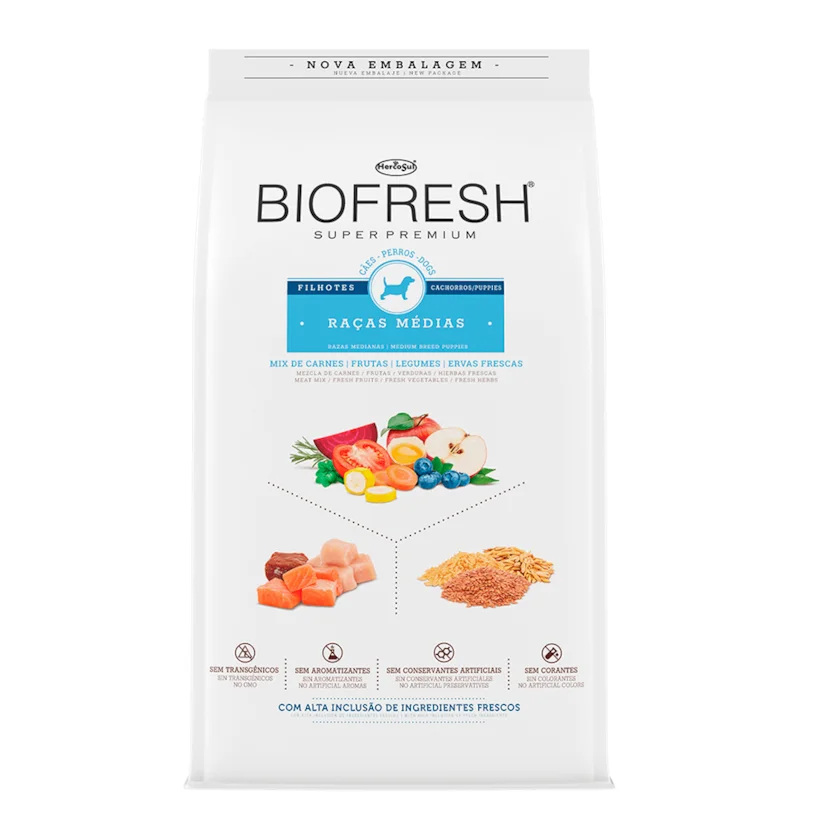 Ração Biofresh Cães Filhotes Raças Médias 3kg