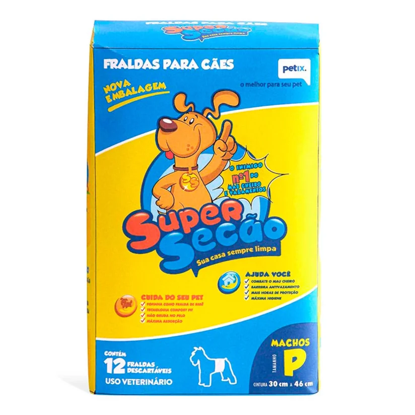 Fralda Descartável Petix Super Secão Machos Cães P
