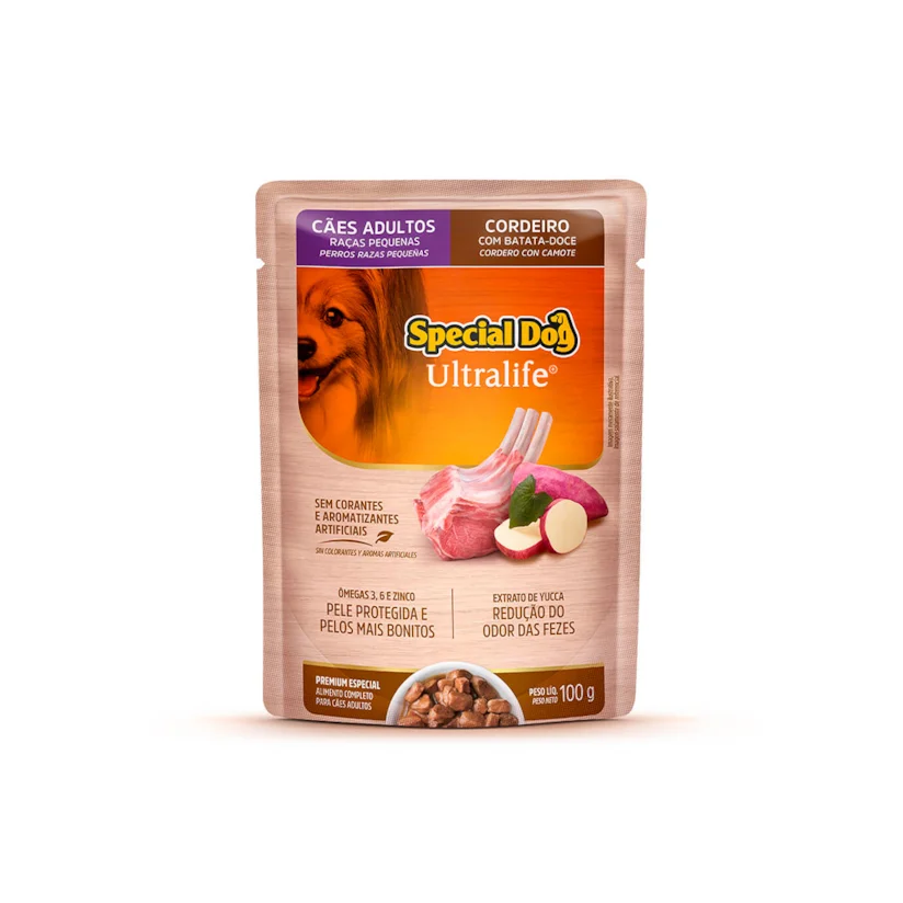 Ração Úmida Special Dog Ultralife Cordeiro com Batata-Doce para Cães Adultos de Raças Pequenas 100g