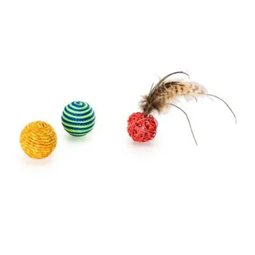 Brinquedo Gatos Mimo Conjunto 3 Bolinhas