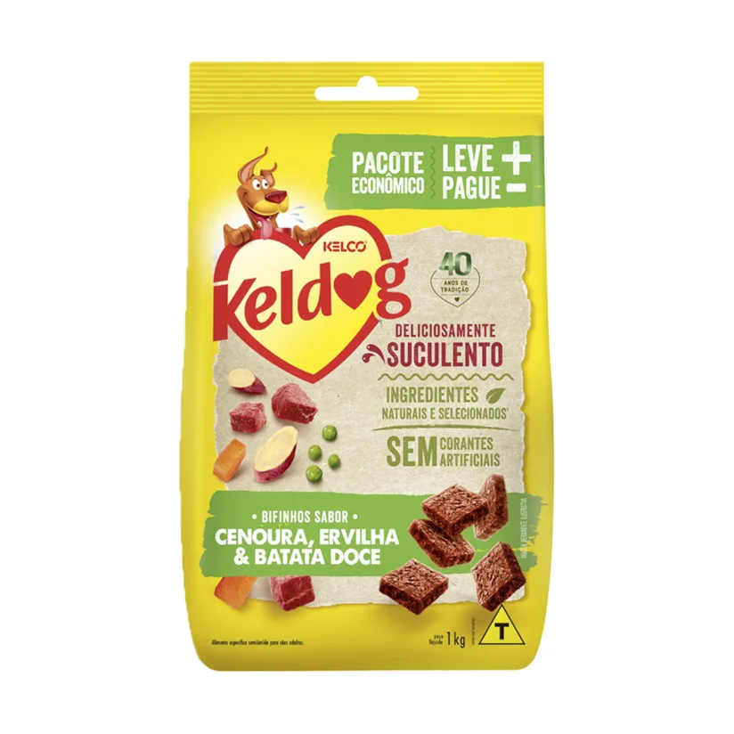 Bifinho Kelco Keldog Criadores Cenoura, Ervilha e Batata Doce 1kg