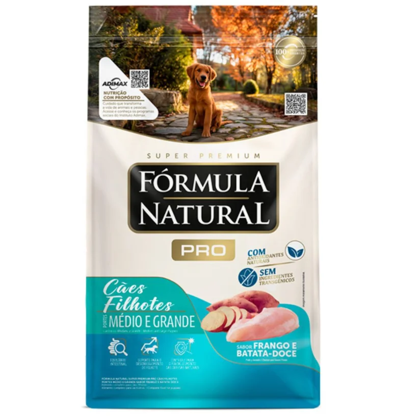 Ração Fórmula Natural Pro Cães Filhotes Raças Médias e Grandes Sabor Frango e Batata Doce 2,5Kg