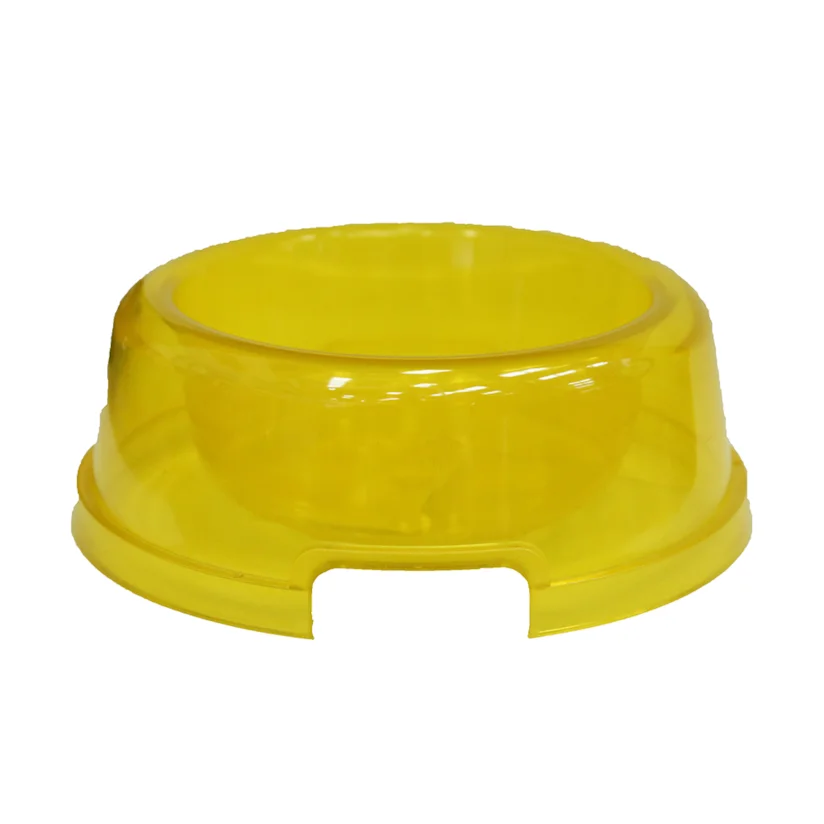 Comedouro e Bebedouro Para Cães Acrilico Amarelo Tudo Pet 300ml