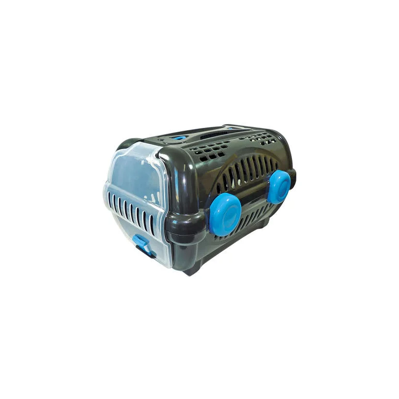 Caixa de Transporte Furacão Pet Luxo Preto Com Azul N3