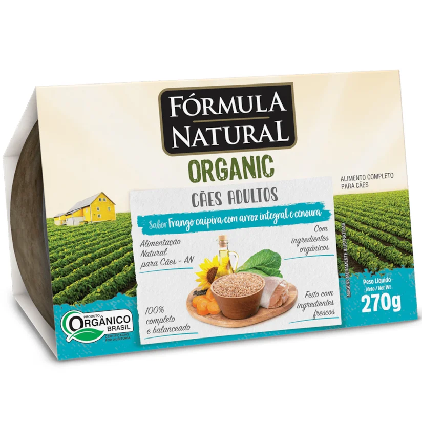 Ração Úmida Para Cães Fórmula Natural Organic Frango Caipira Com Arroz Integral e Cenoura 270g